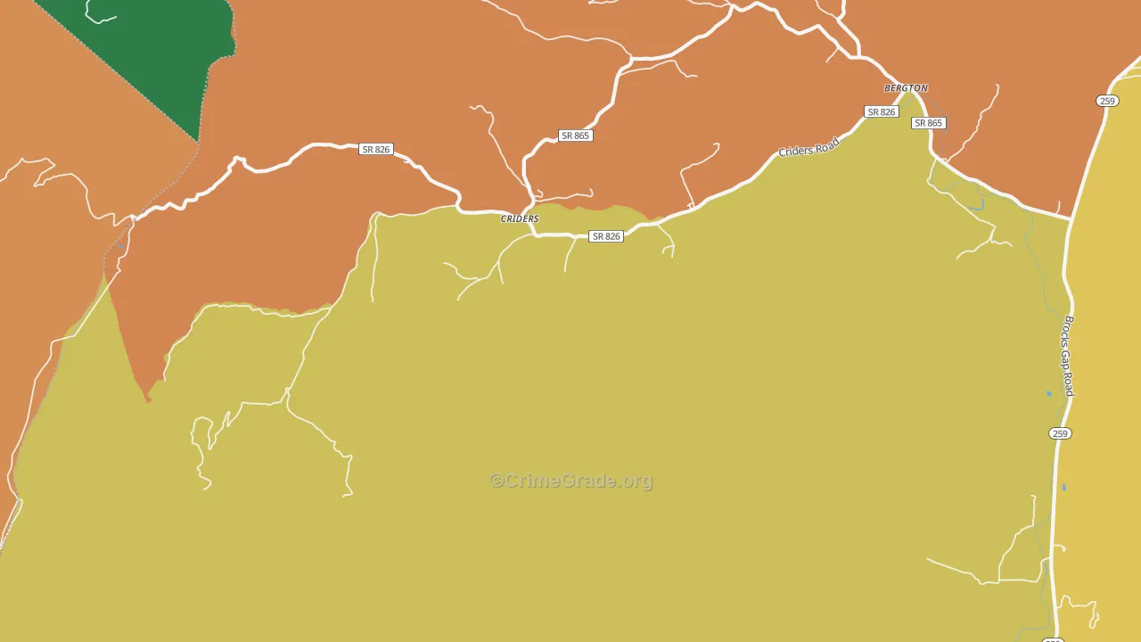 22820, VA Map of Drug-Related Crime Rates