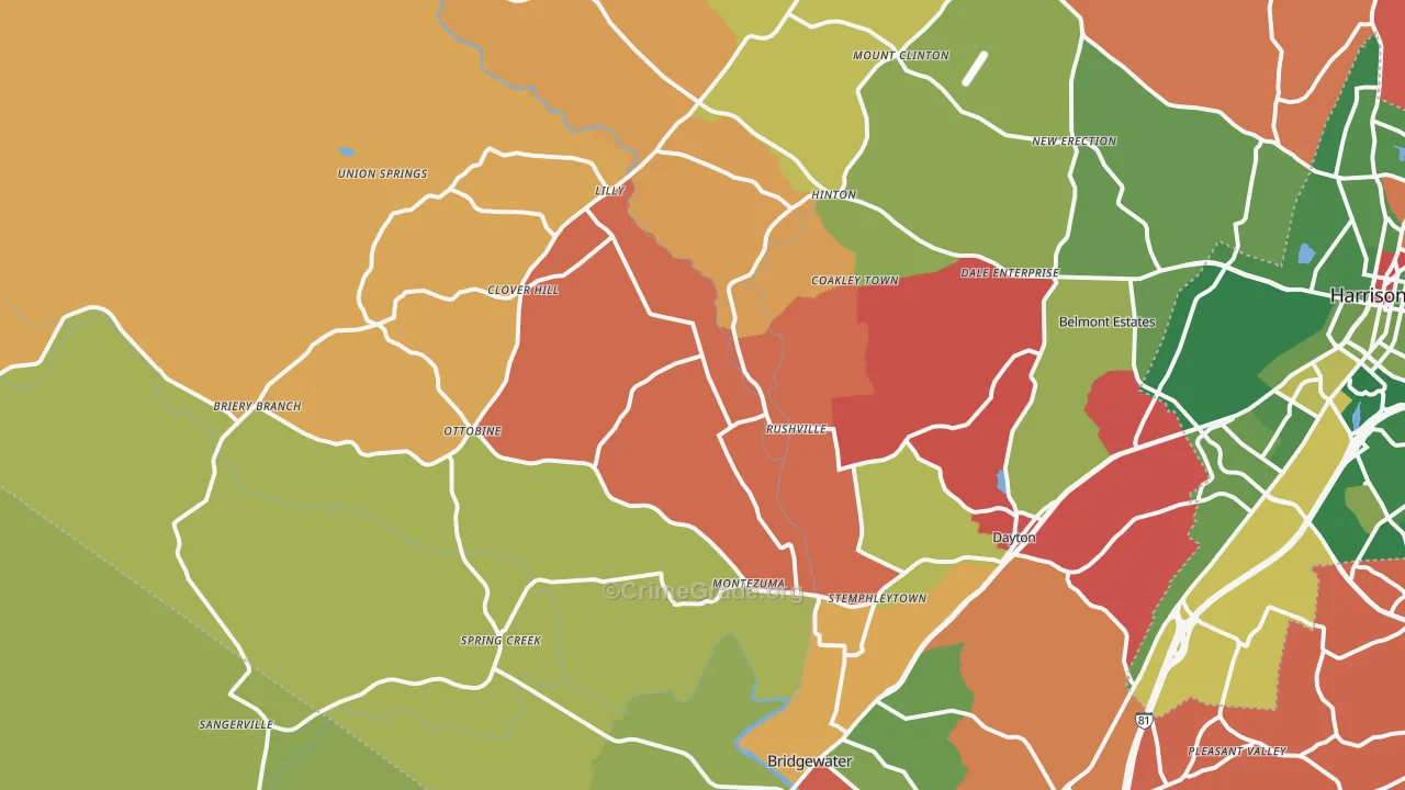 22821, VA Map of Drug-Related Crime Rates