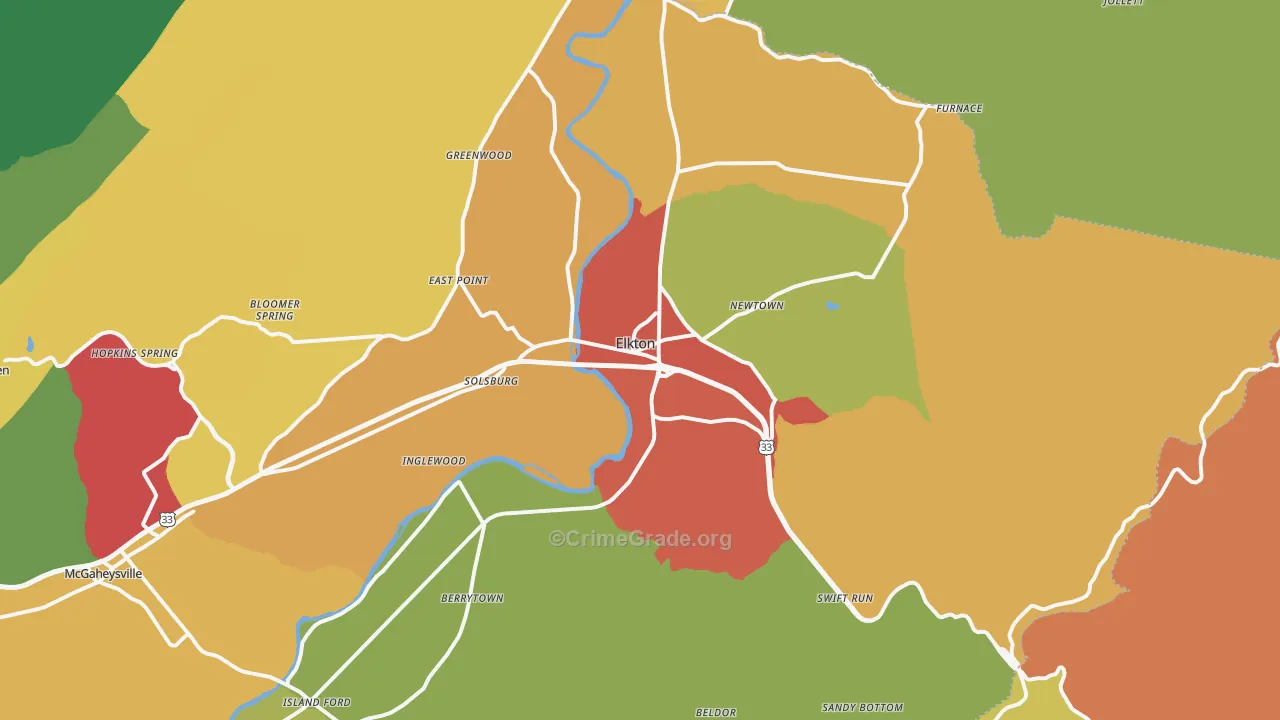 22827, VA Map of Drug-Related Crime Rates