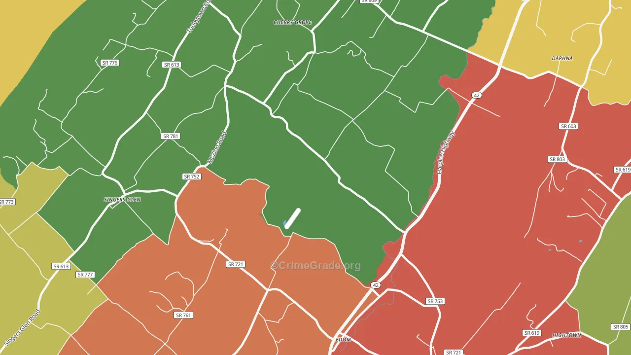 22834, VA Map of Drug-Related Crime Rates