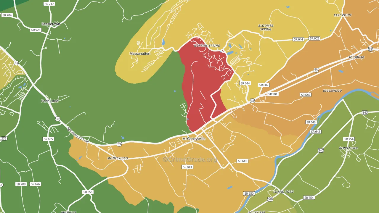 22840, VA Map of Drug-Related Crime Rates