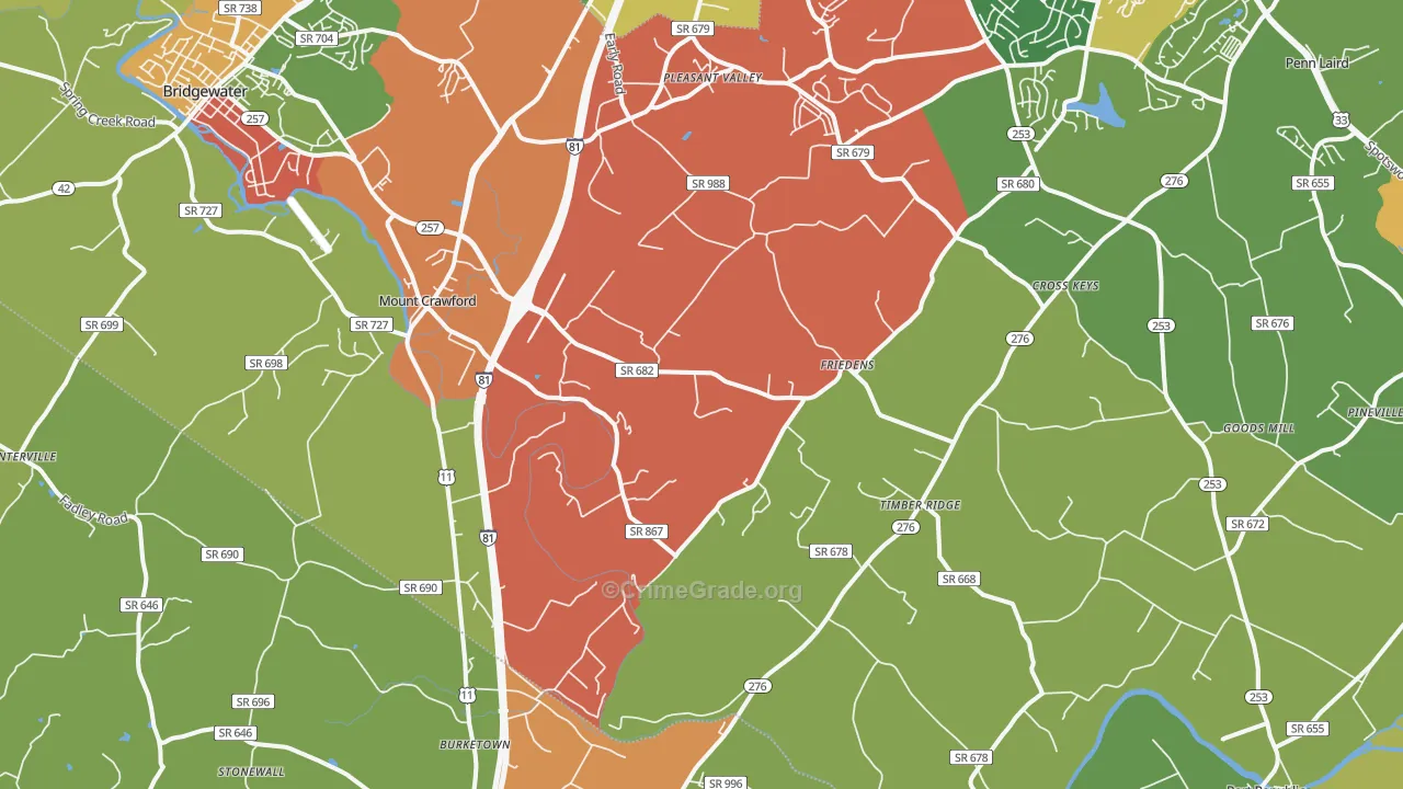 22841, VA Map of Drug-Related Crime Rates
