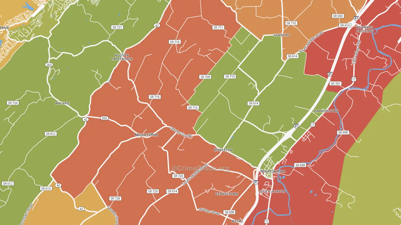 22842, VA Map of Drug-Related Crime Rates