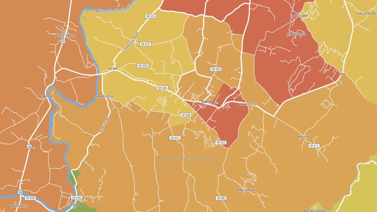 22851, VA Map of Drug-Related Crime Rates