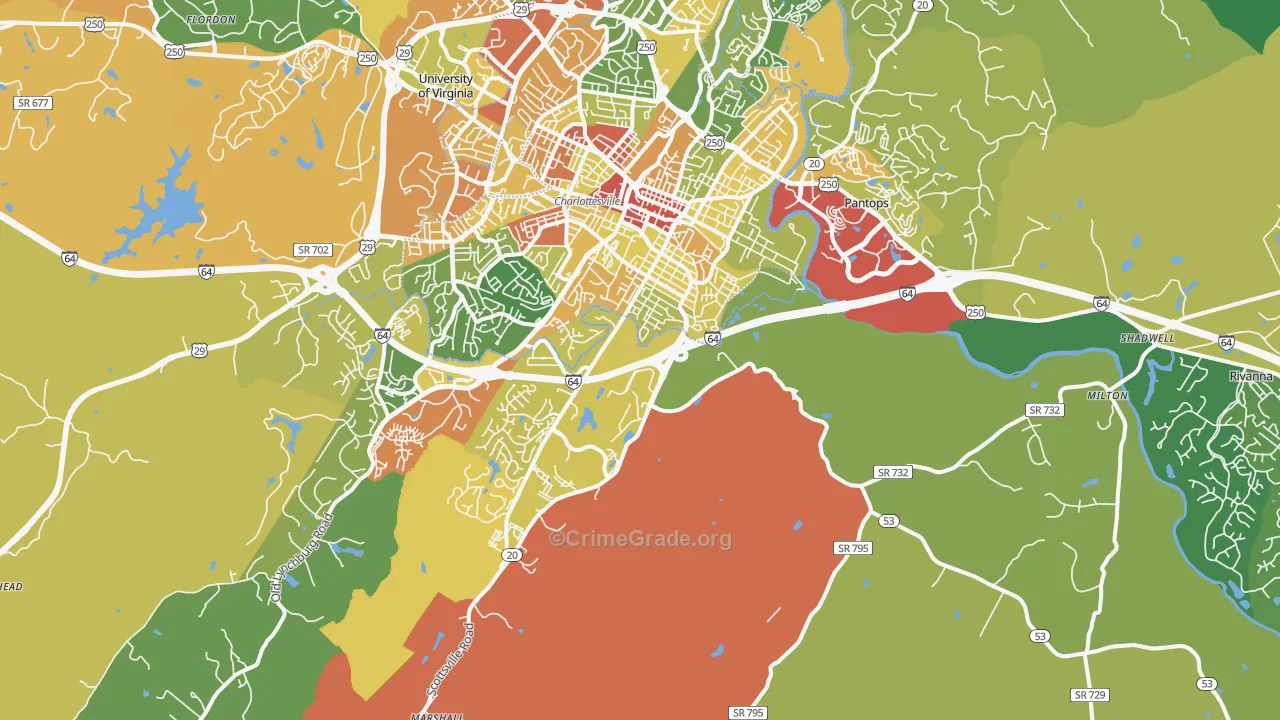 22902, VA Map of Drug-Related Crime Rates