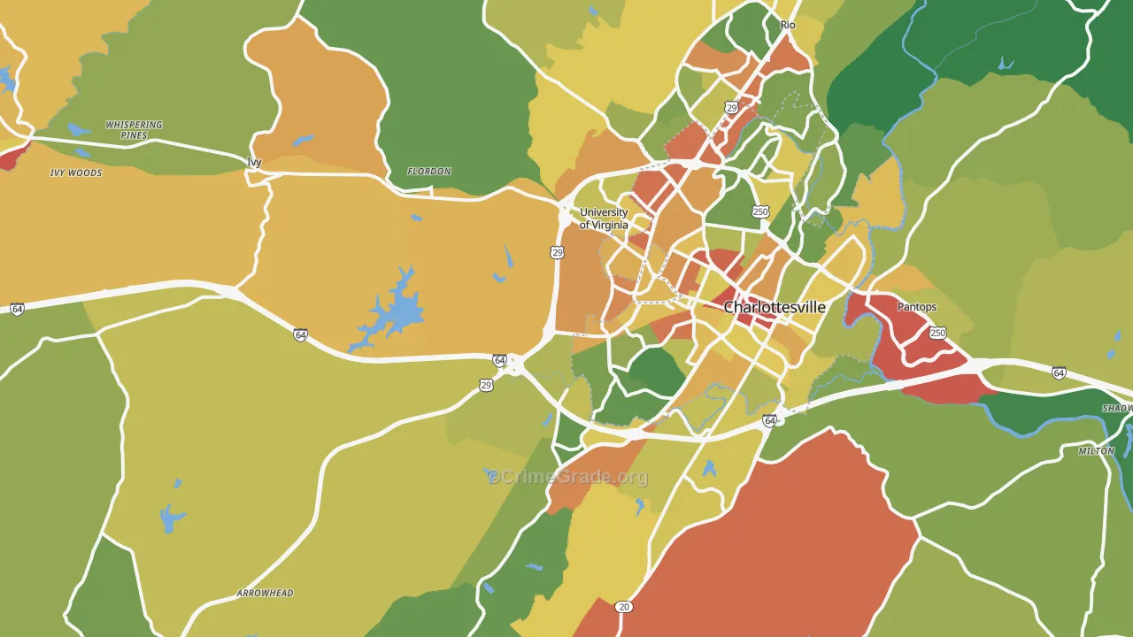 22903, VA Map of Drug-Related Crime Rates