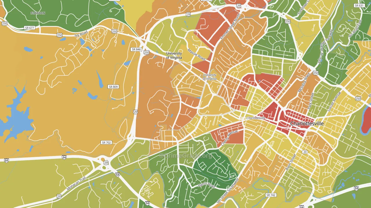 22904, VA Map of Drug-Related Crime Rates