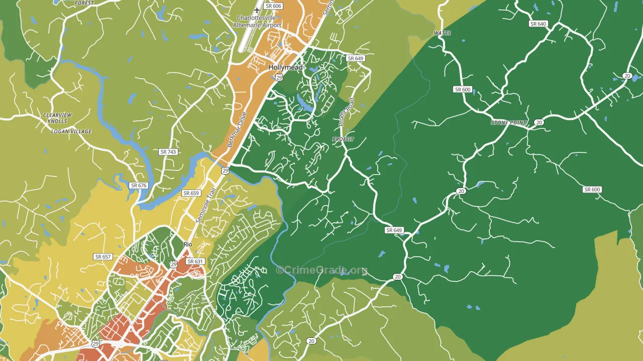 22911, VA Map of Drug-Related Crime Rates