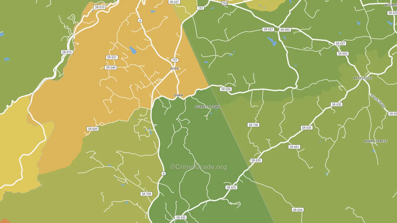 22920, VA Map of Drug-Related Crime Rates