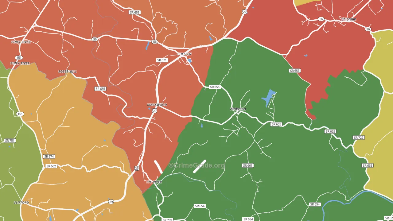 22922, VA Map of Drug-Related Crime Rates