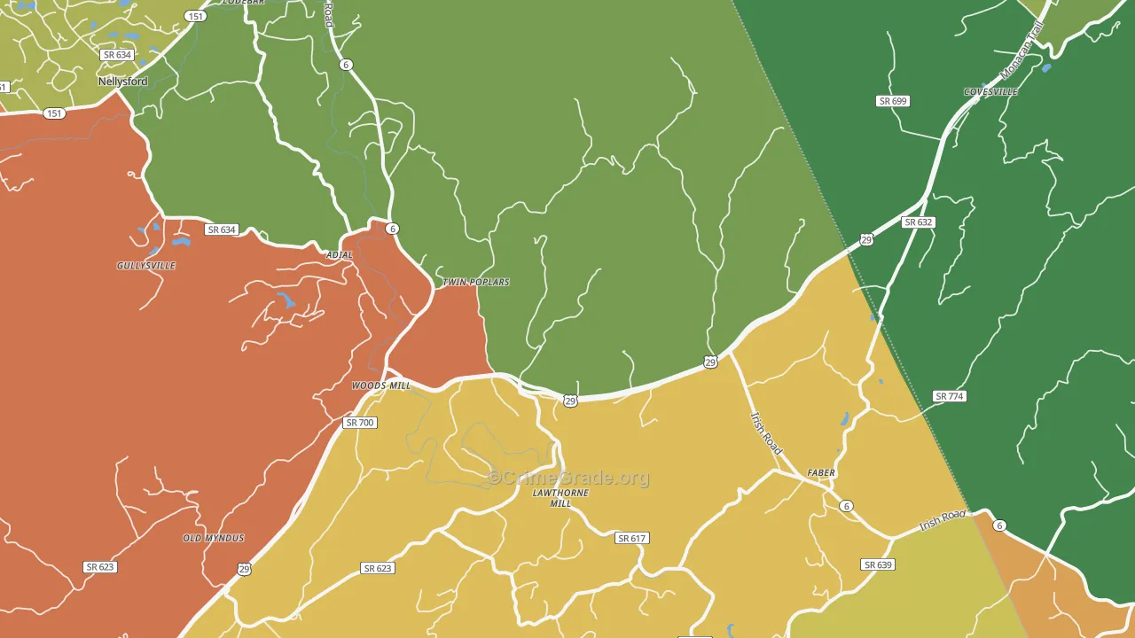 22938, VA Map of Drug-Related Crime Rates
