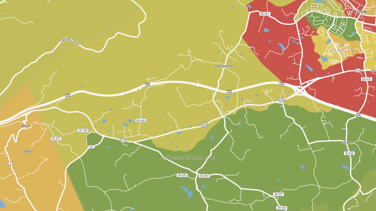 22943, VA Map of Drug-Related Crime Rates