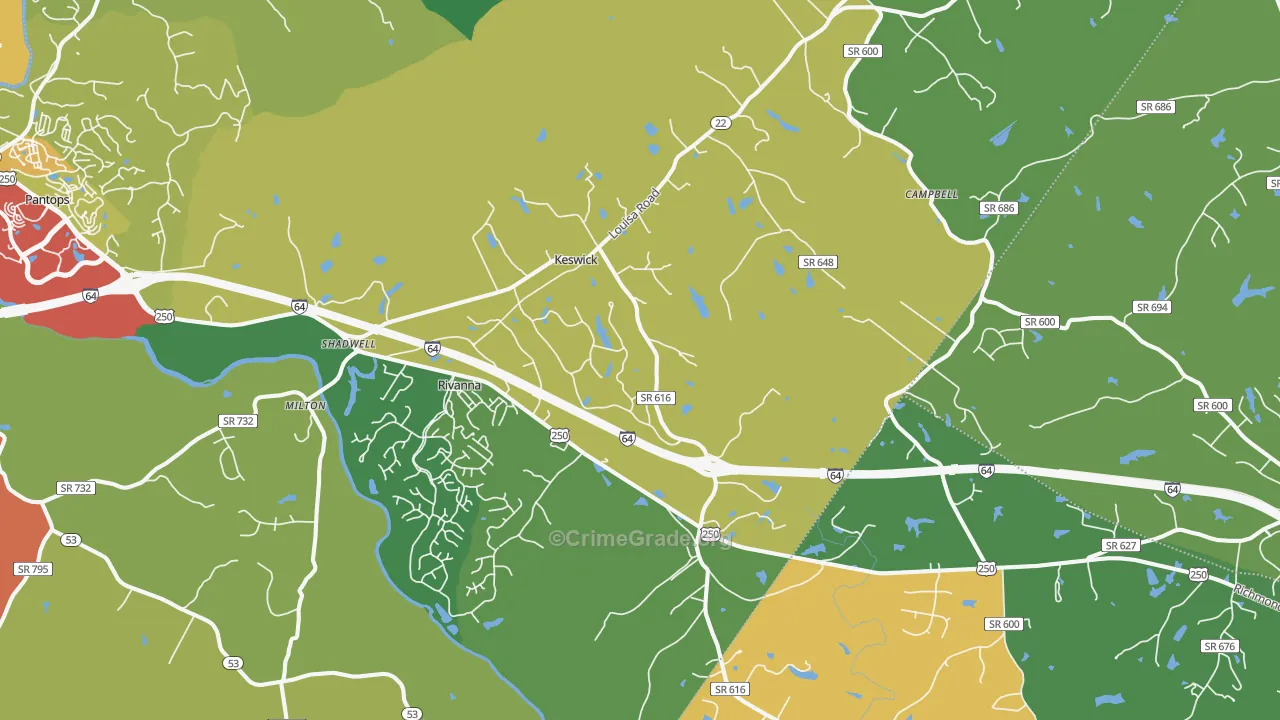 22947, VA Map of Drug-Related Crime Rates
