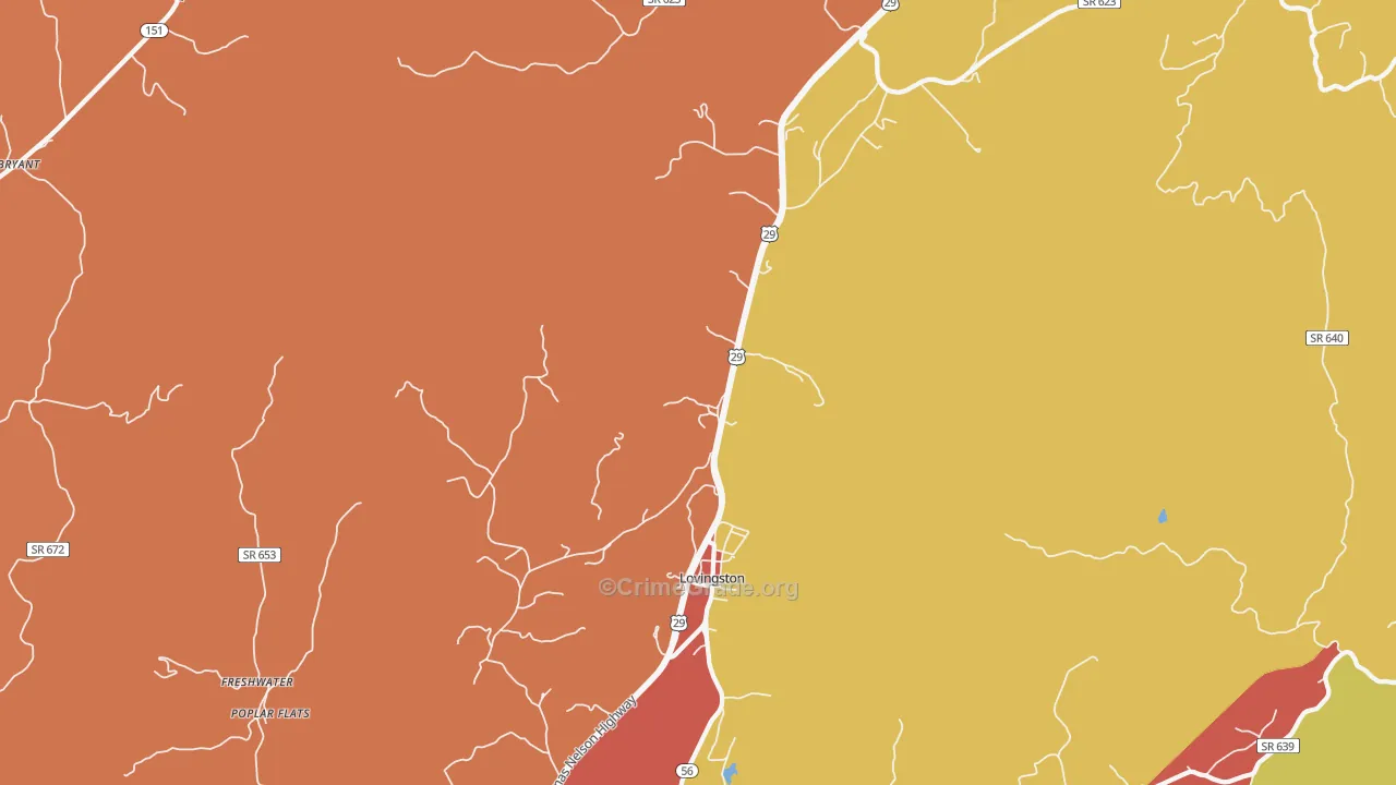 22949, VA Map of Drug-Related Crime Rates