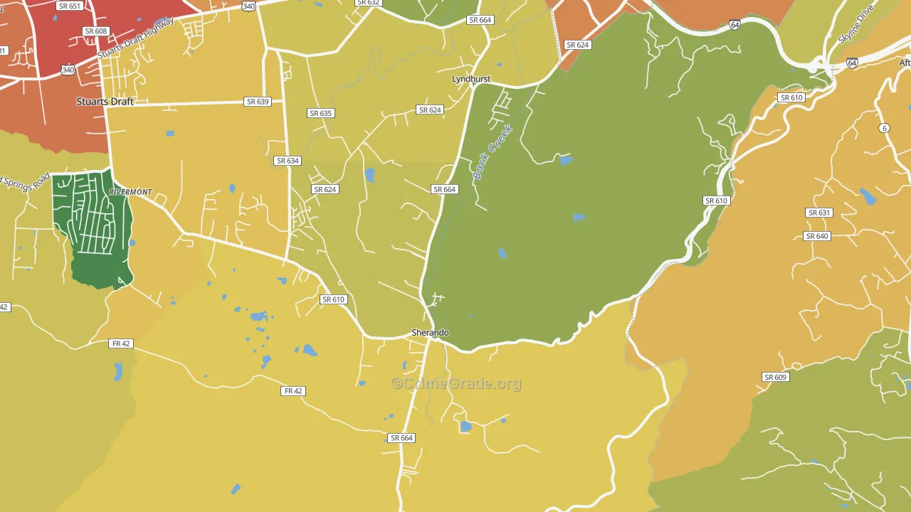 22952, VA Map of Drug-Related Crime Rates