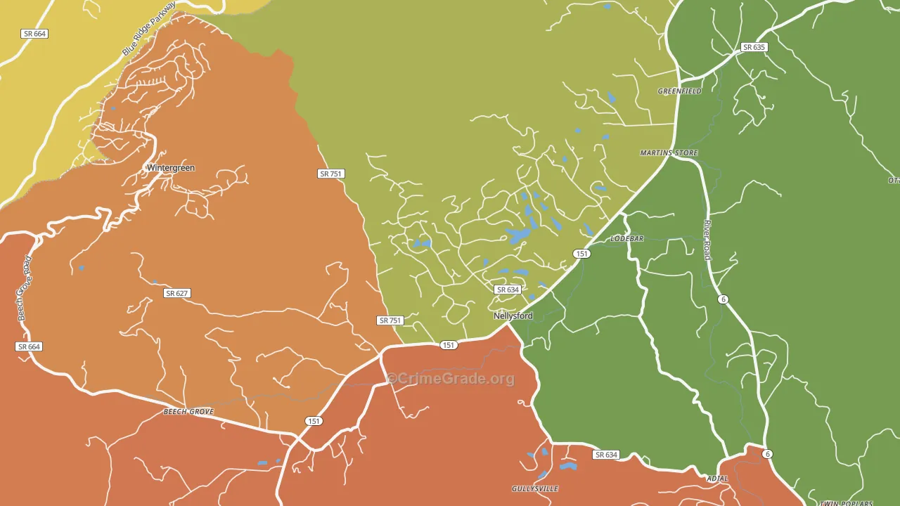 22958, VA Map of Drug-Related Crime Rates