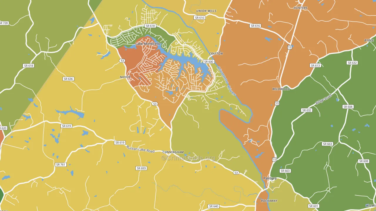 22963, VA Map of Drug-Related Crime Rates