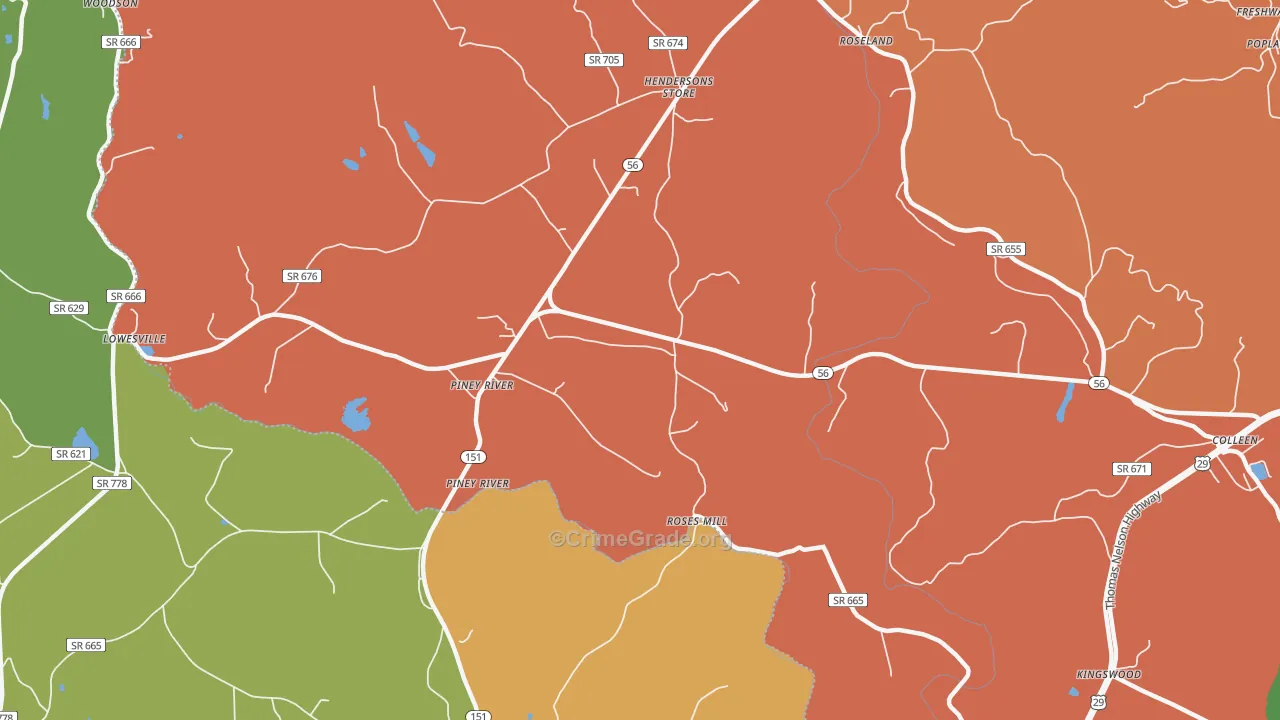 22964, VA Map of Drug-Related Crime Rates