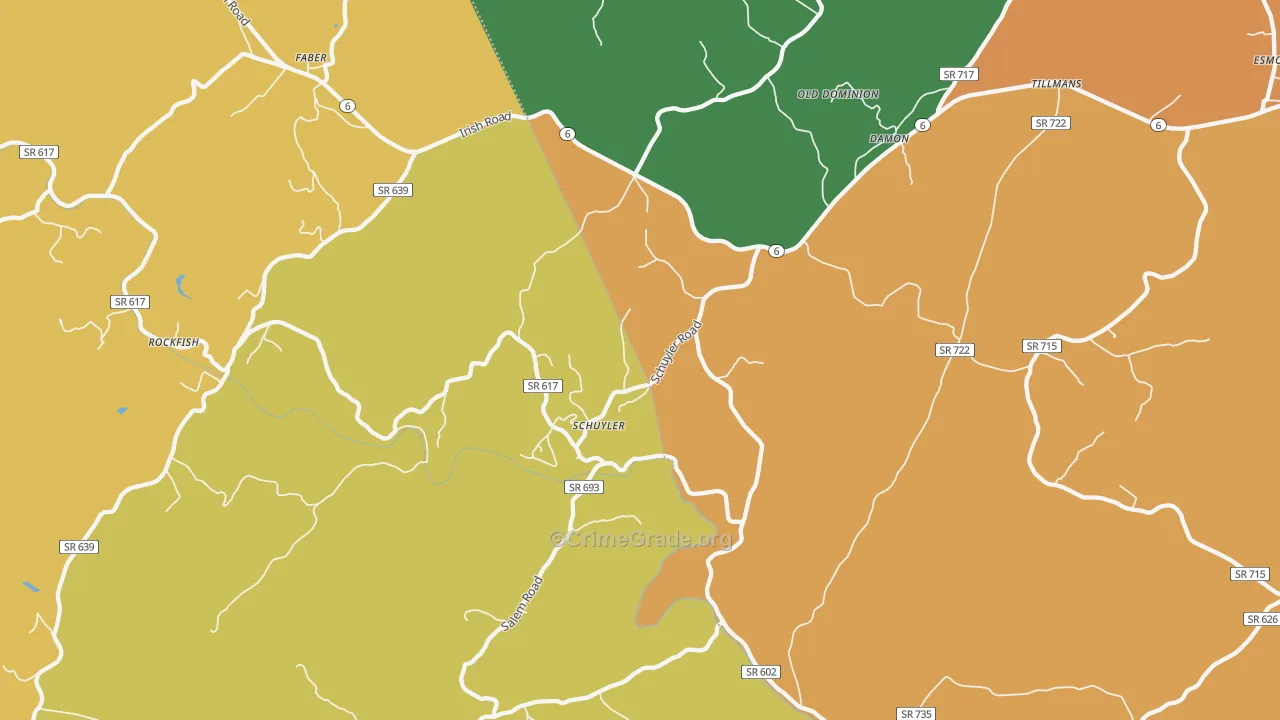 22969, VA Map of Drug-Related Crime Rates