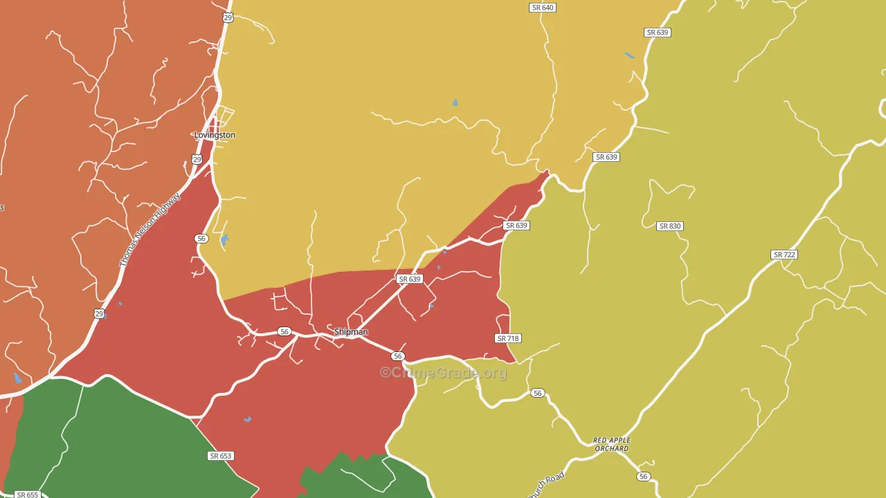 22971, VA Map of Drug-Related Crime Rates