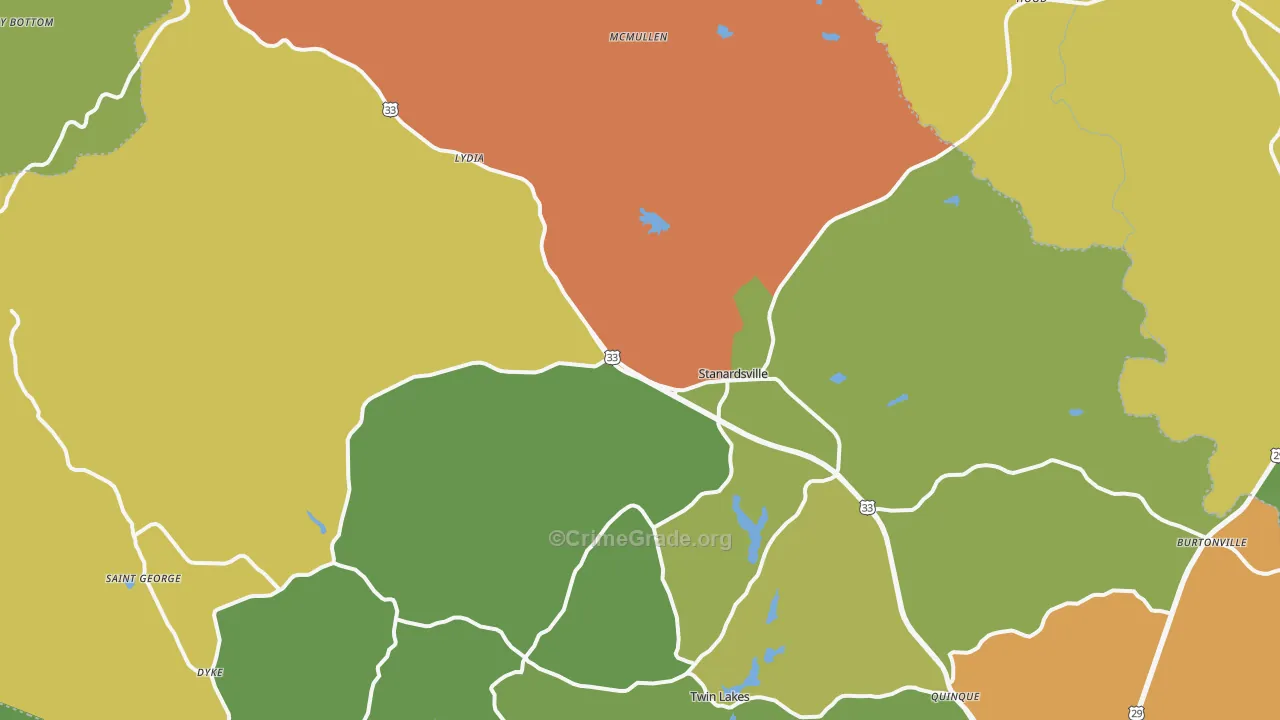 22973, VA Map of Drug-Related Crime Rates