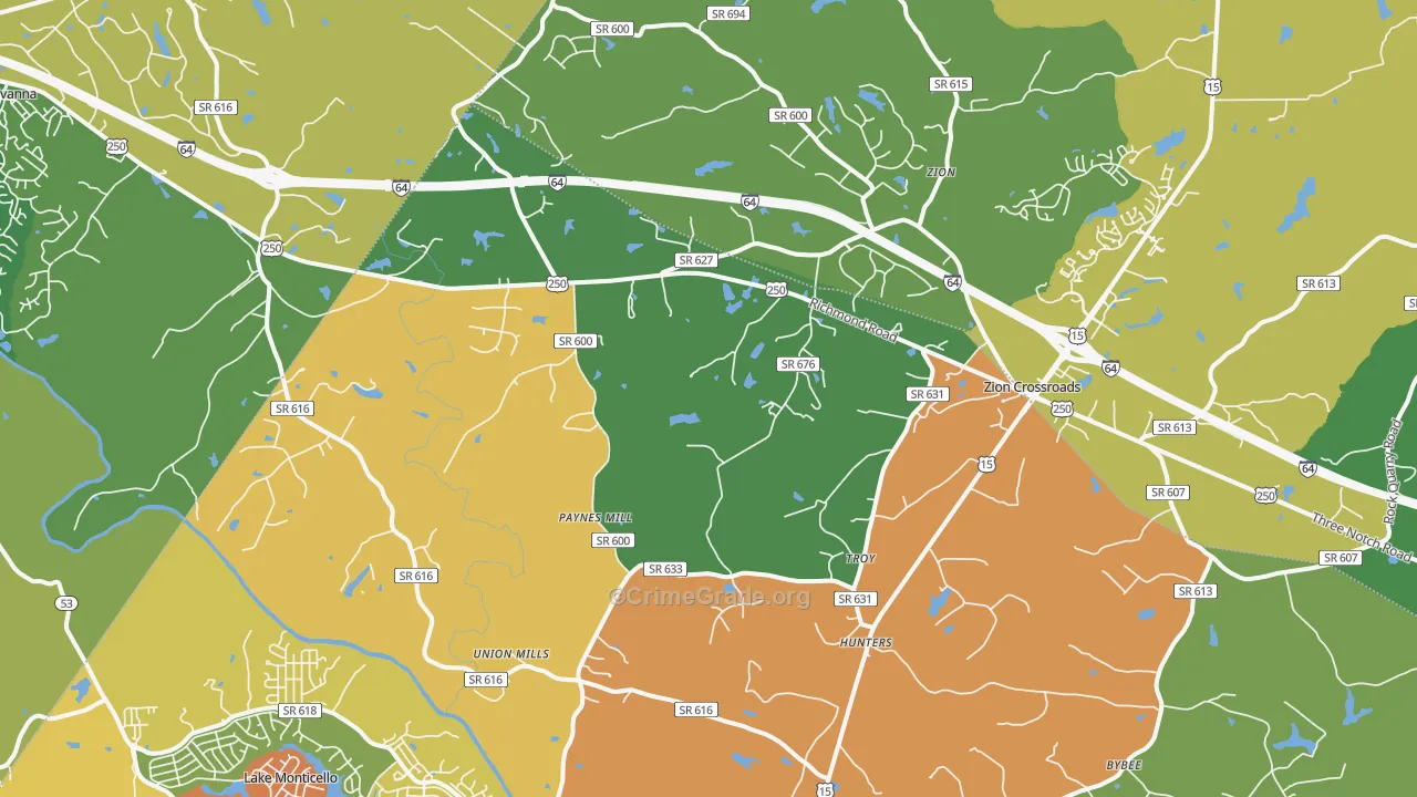 22974, VA Map of Drug-Related Crime Rates