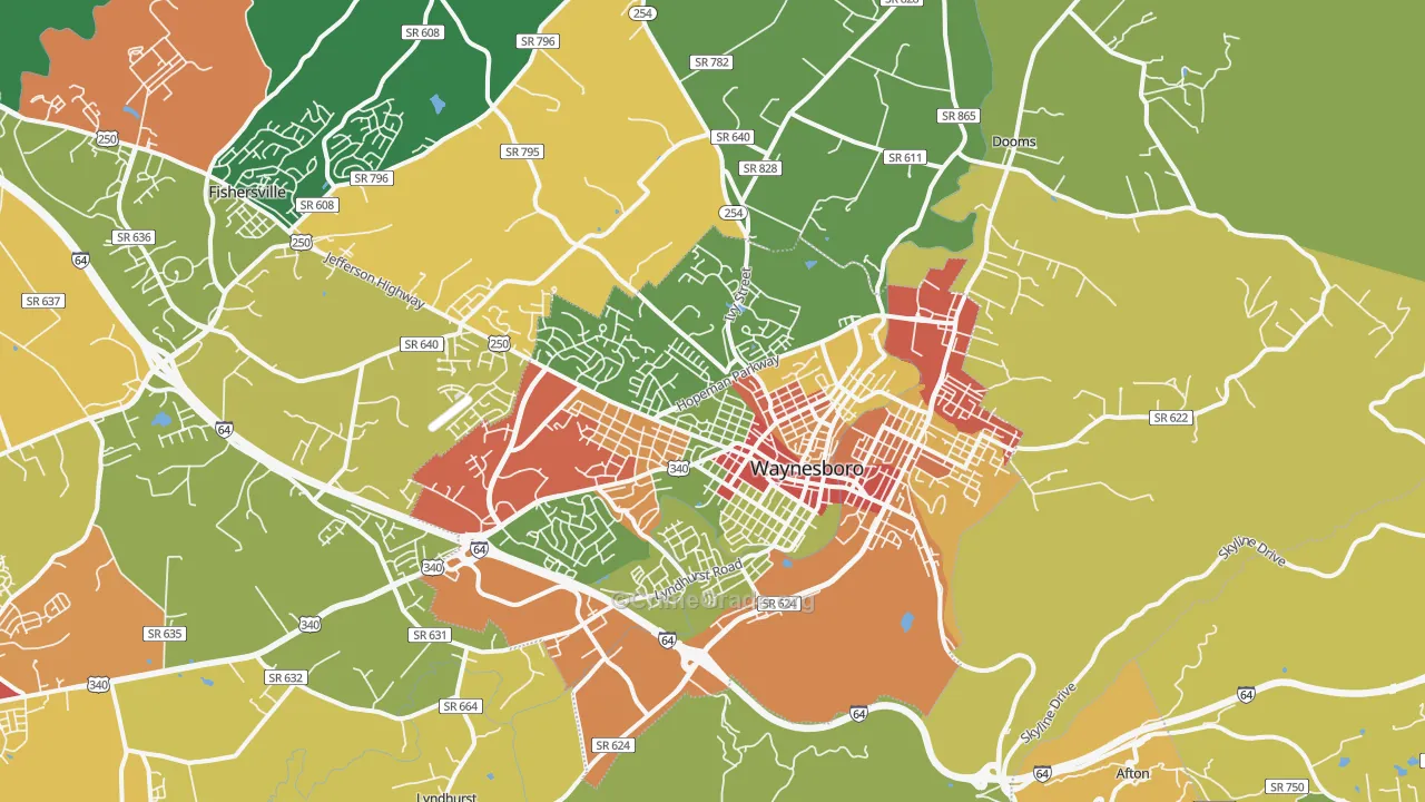 22980, VA Map of Drug-Related Crime Rates