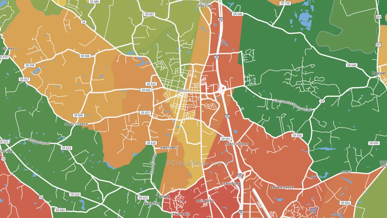 23005, VA Map of Drug-Related Crime Rates