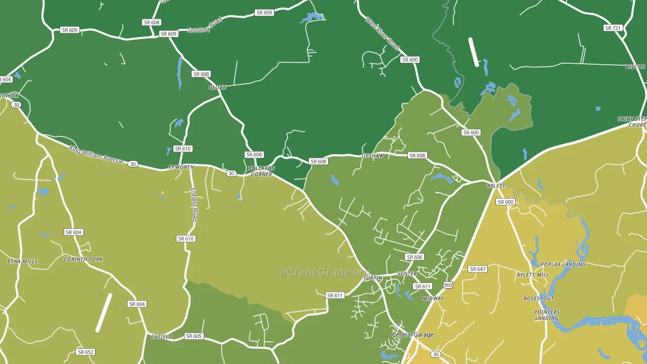 23009, VA Map of Drug-Related Crime Rates