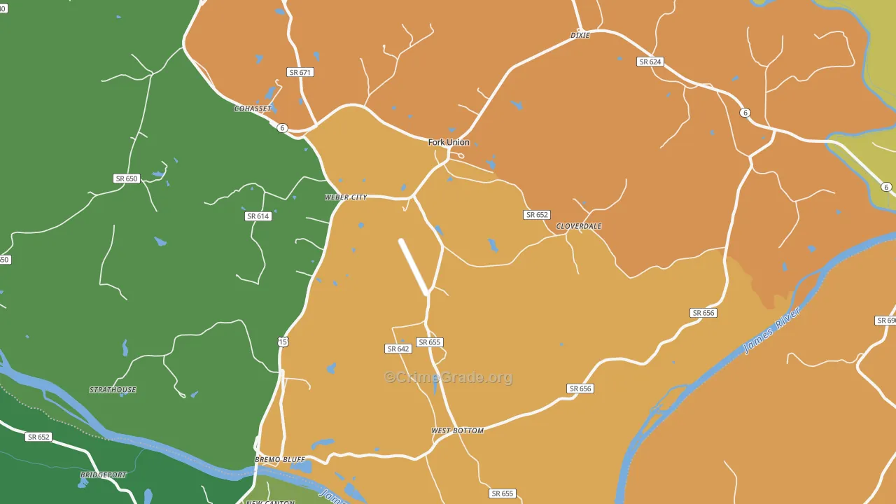 23022, VA Map of Drug-Related Crime Rates
