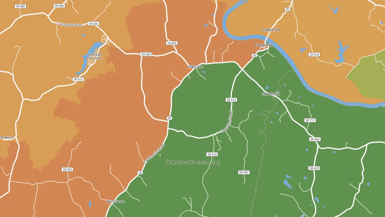 23027, VA Map of Drug-Related Crime Rates