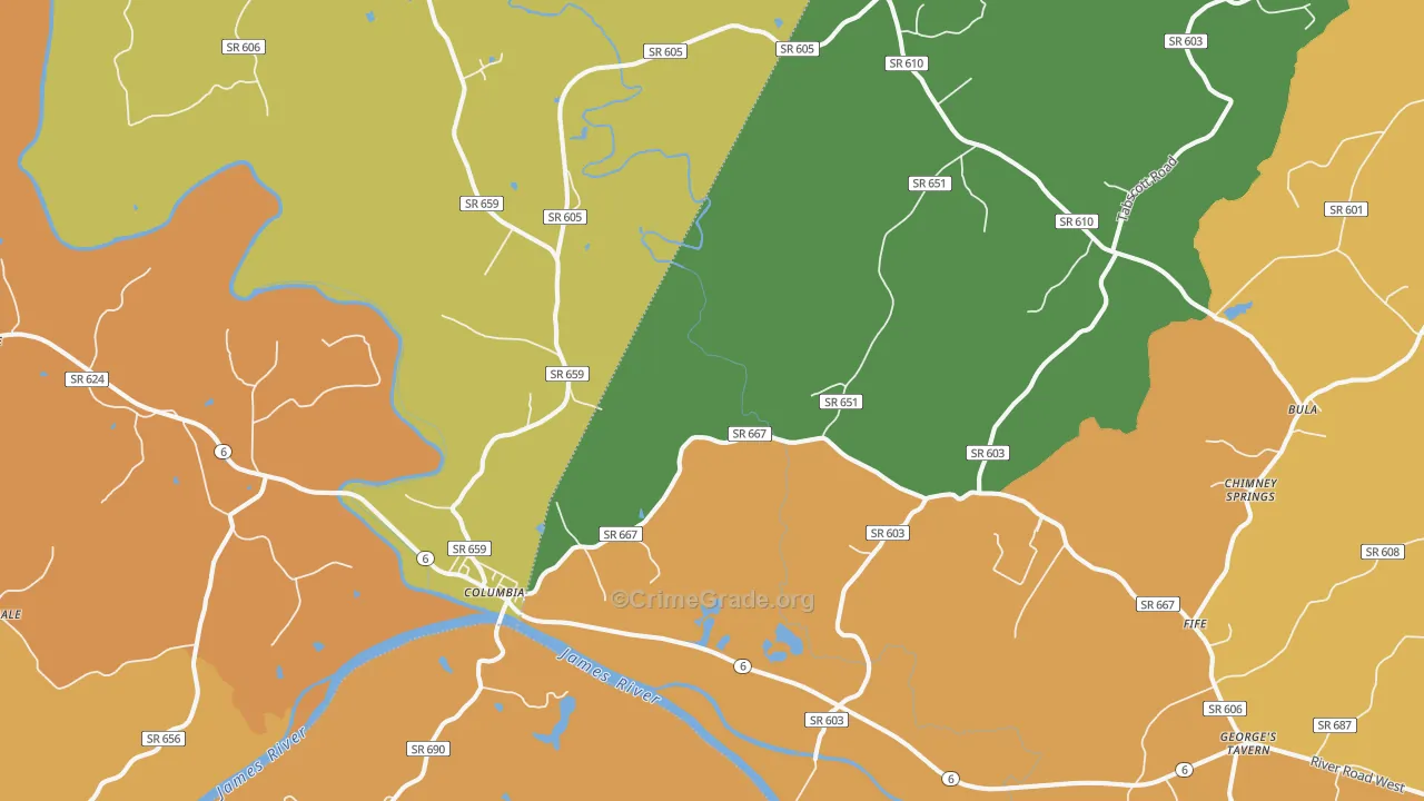 23038, VA Map of Drug-Related Crime Rates