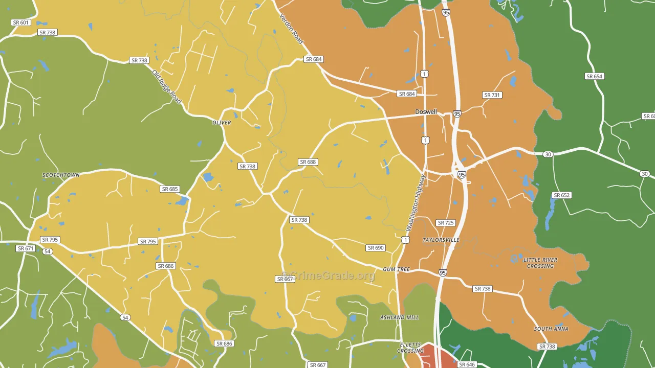 23047, VA Map of Drug-Related Crime Rates