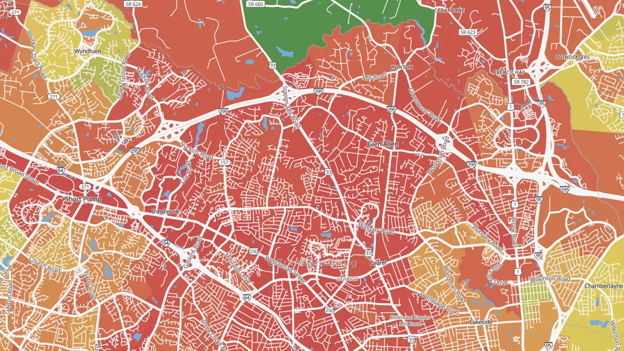 23060, VA Map of Drug-Related Crime Rates