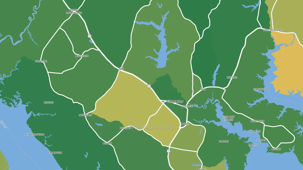 23061, VA Map of Drug-Related Crime Rates