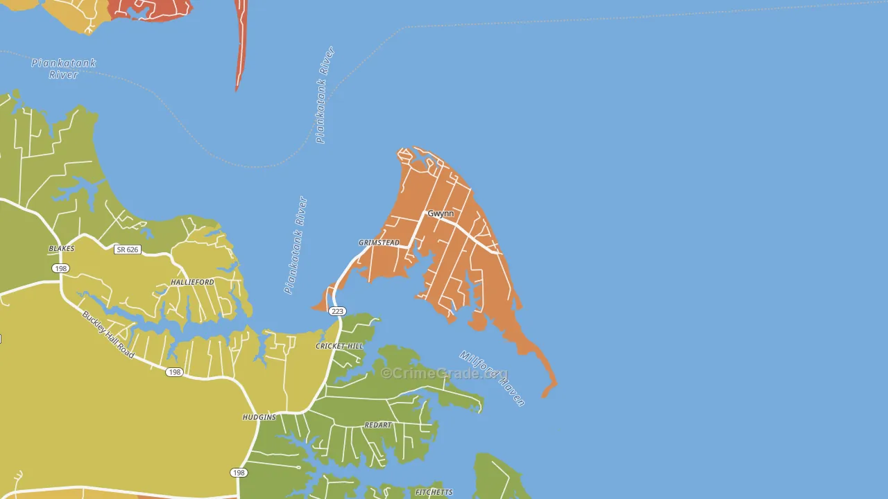 23066, VA Map of Drug-Related Crime Rates