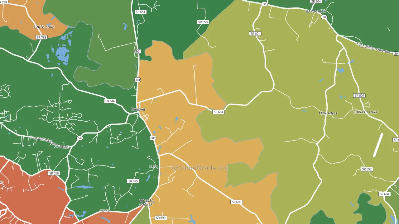 23069, VA Map of Drug-Related Crime Rates