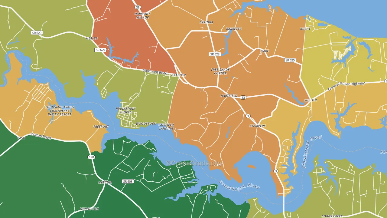 23071, VA Map of Drug-Related Crime Rates
