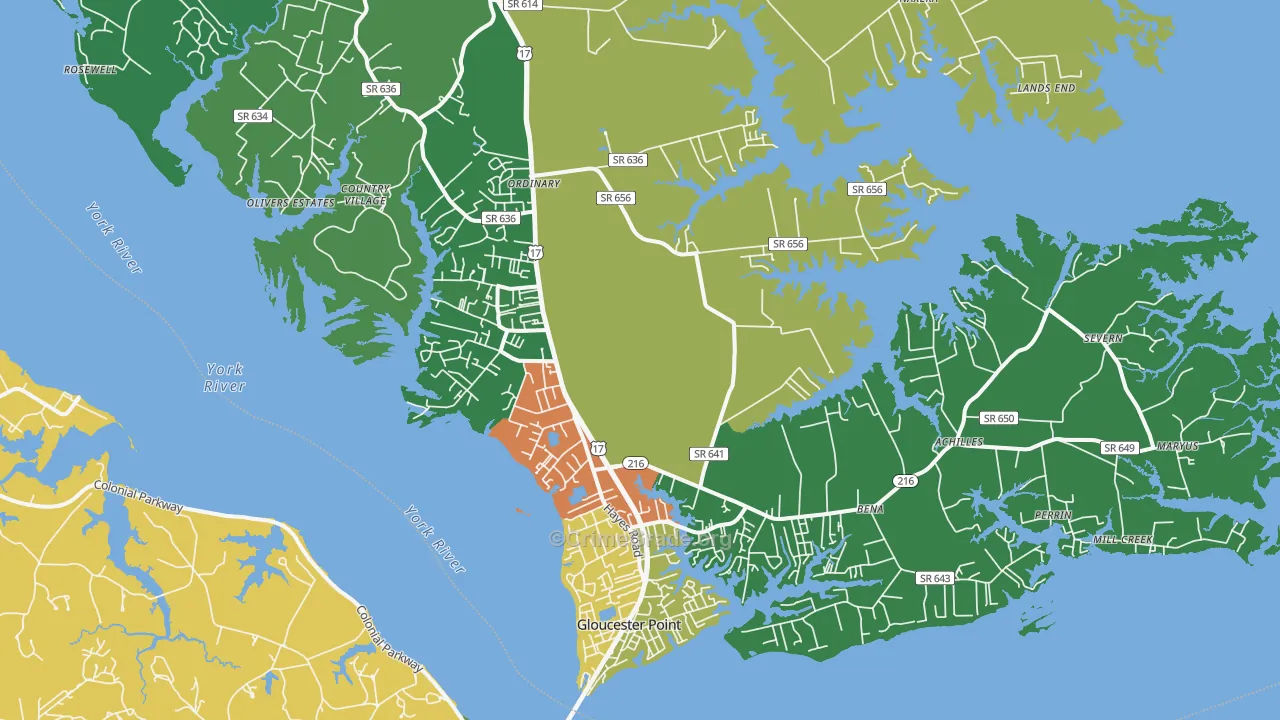 23072, VA Map of Drug-Related Crime Rates