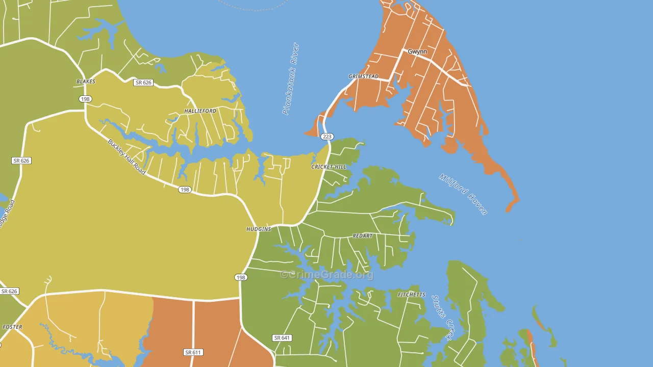 23076, VA Map of Drug-Related Crime Rates