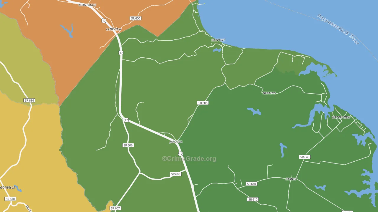23079, VA Map of Drug-Related Crime Rates