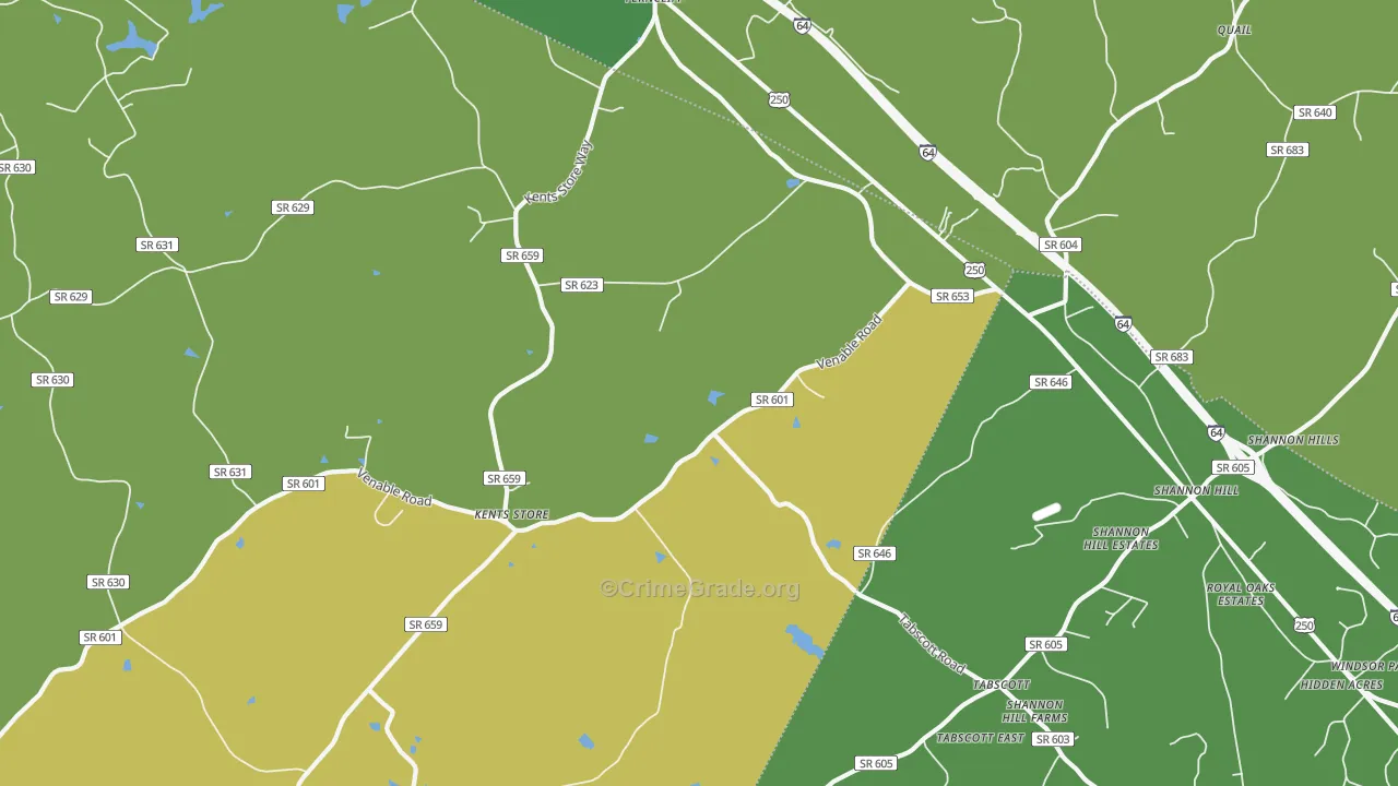 23084, VA Map of Drug-Related Crime Rates