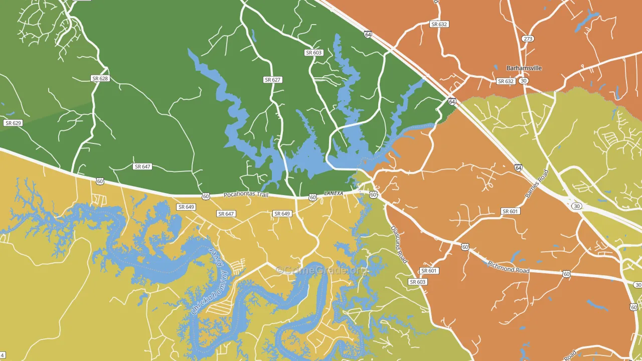 23089, VA Map of Drug-Related Crime Rates
