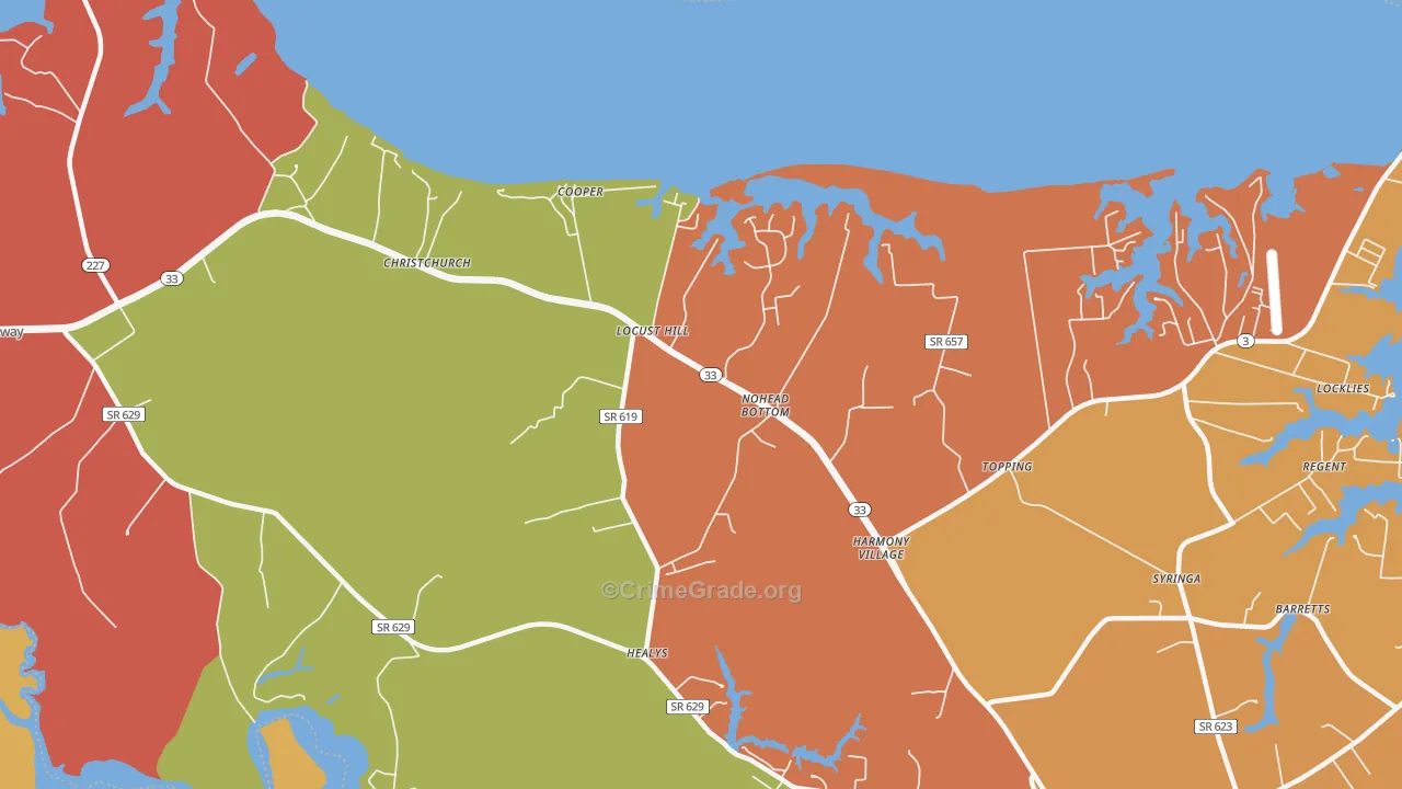 23092, VA Map of Drug-Related Crime Rates