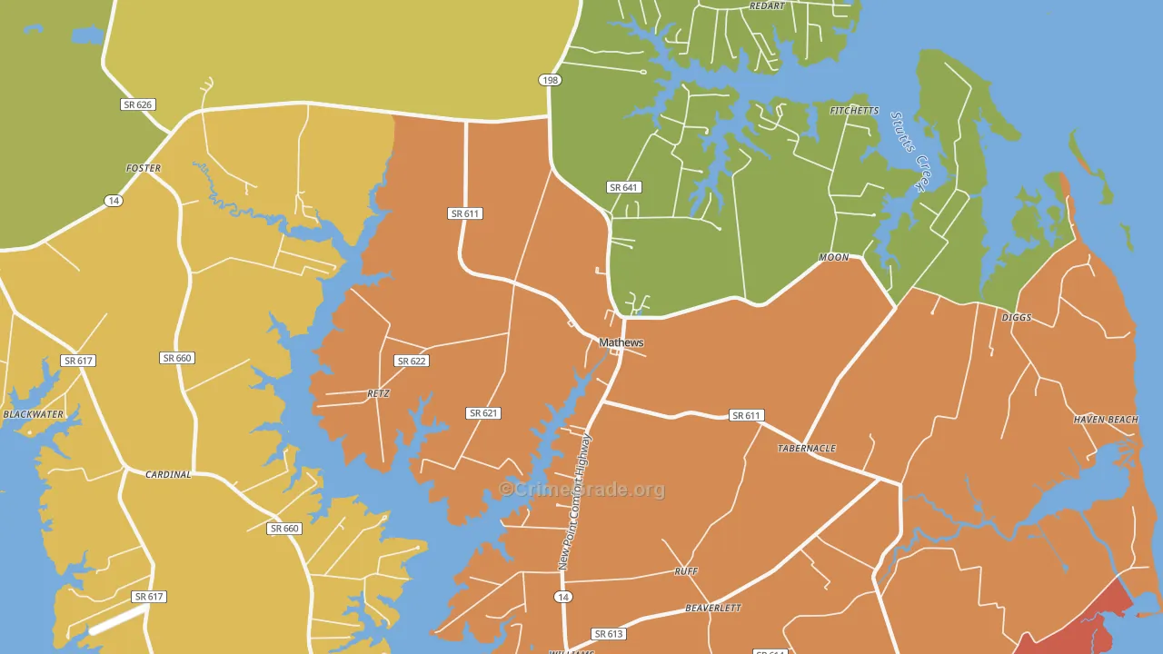23109, VA Map of Drug-Related Crime Rates