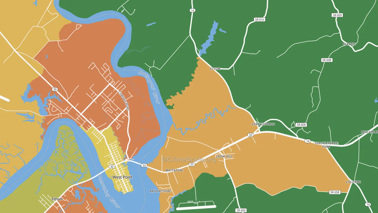 23110, VA Map of Drug-Related Crime Rates