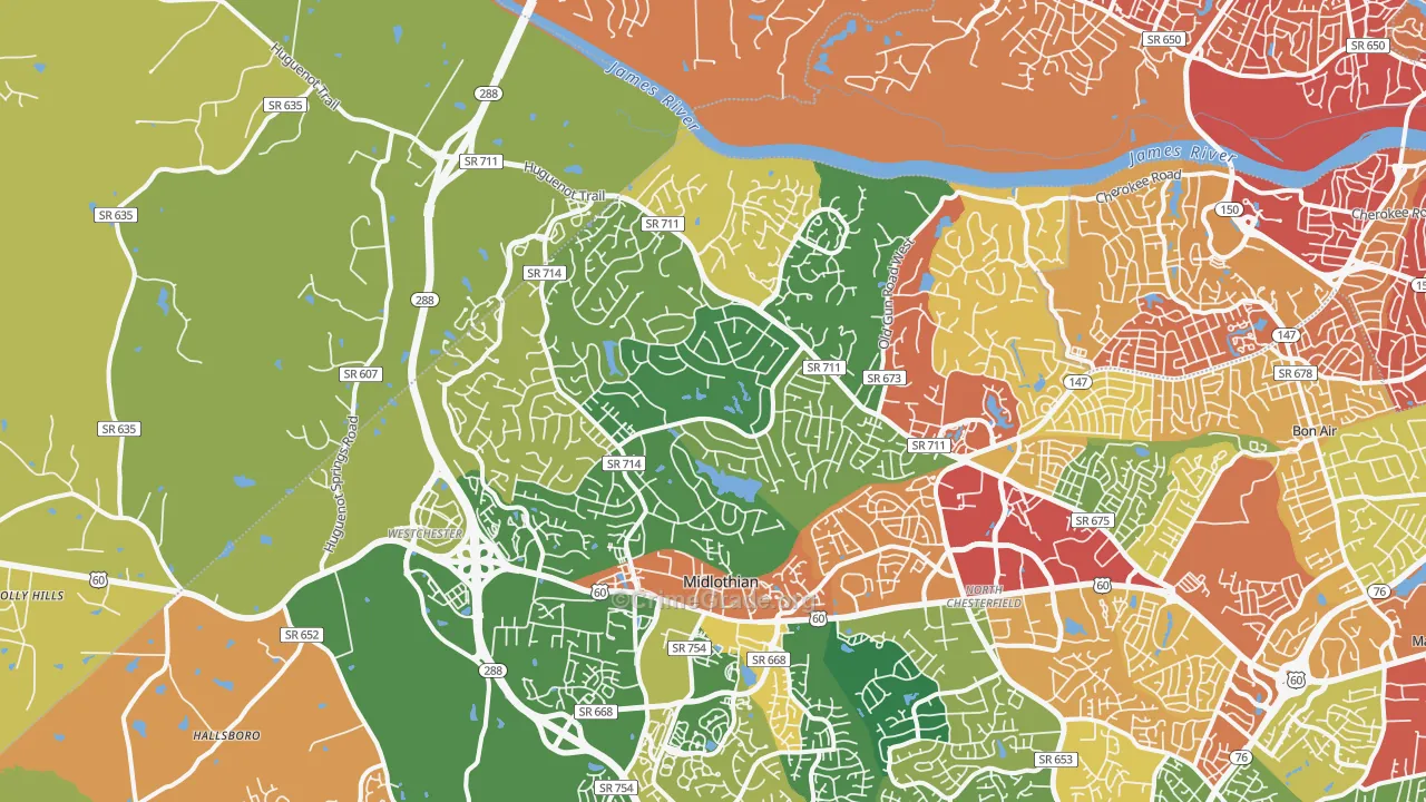 23113, VA Map of Drug-Related Crime Rates