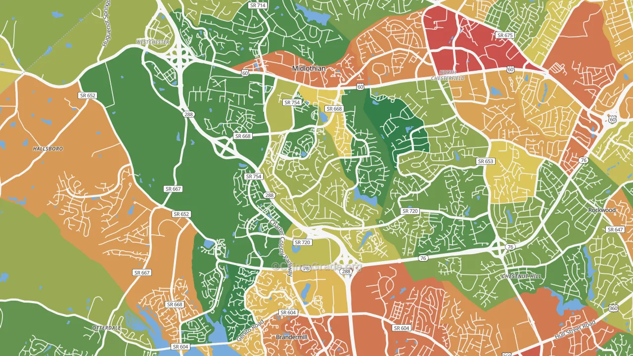 23114, VA Map of Drug-Related Crime Rates