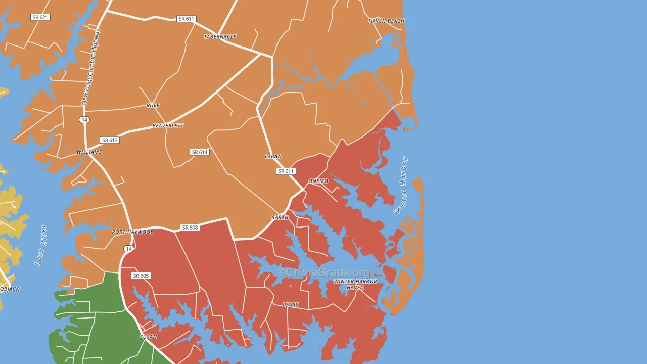 23130, VA Map of Drug-Related Crime Rates