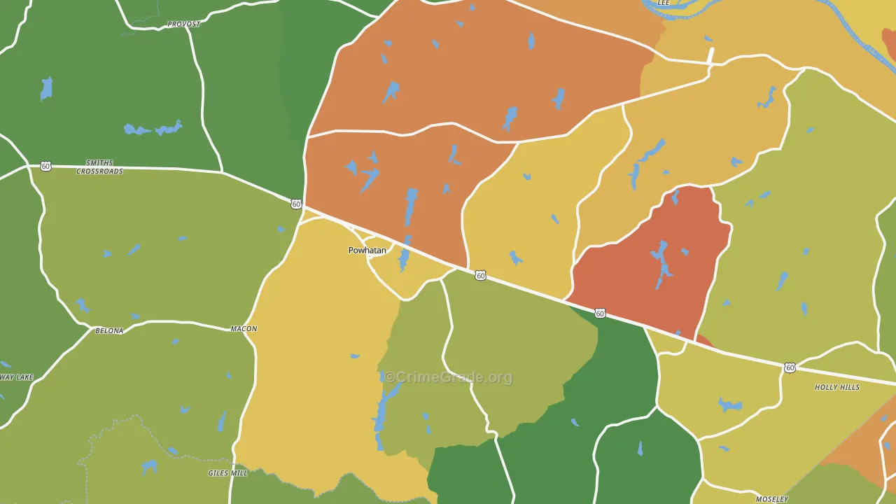 23139, VA Map of Drug-Related Crime Rates